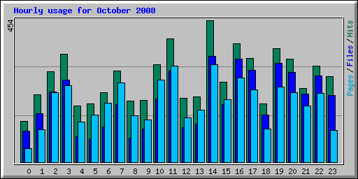 Hourly usage for October 2008